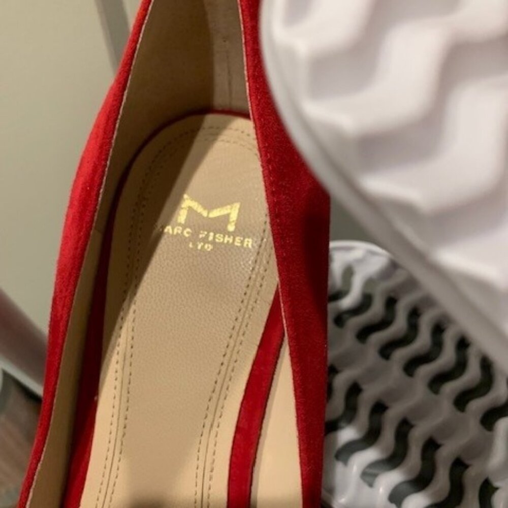 Marc Fisher Suede Heels in Red